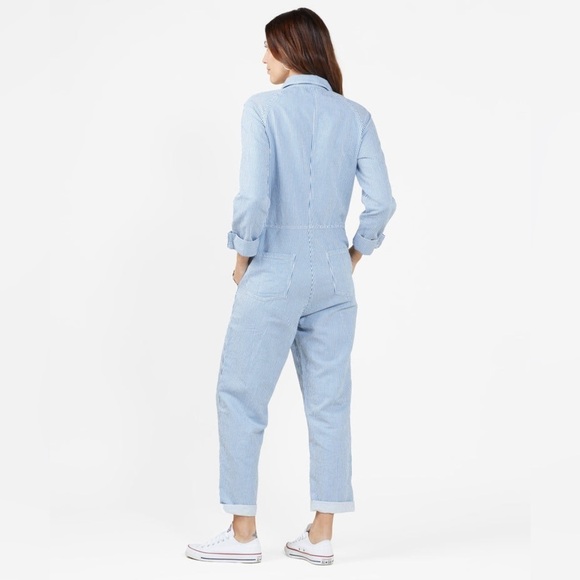 NWT Outerknown Station Jumpsuit Salt True Blue Stripe - Picture 2 of 15